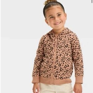 Cat & Jack Tan Leopard Print Kids Hoodie